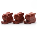 Red Jasper Handmade Craved 1.0Inch Rabbit Ornament (18X27mm) for Home Decor