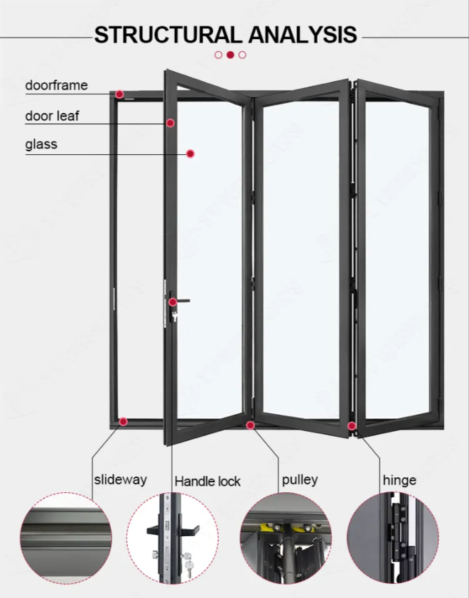 Aluminum folding doors