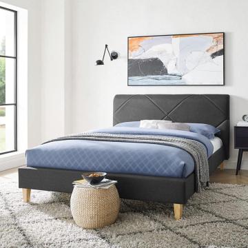 Soporte de la cama con plataforma tapizada de la cama con soporte de madera de madera