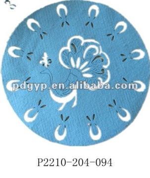 Blue peacock silicone heat resistant tableware mat,placemat