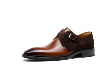 Cow Leather Buckle Men's Shoes