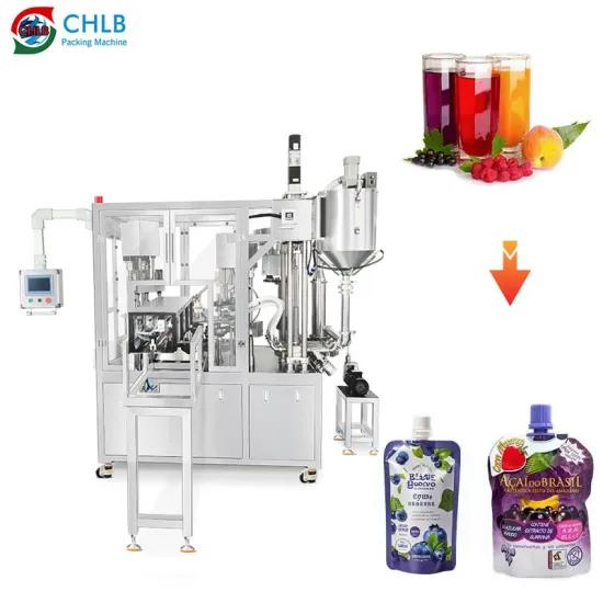 Automatic Energy Drink and Fruit Juice Pouch Filling and Capping Machine
