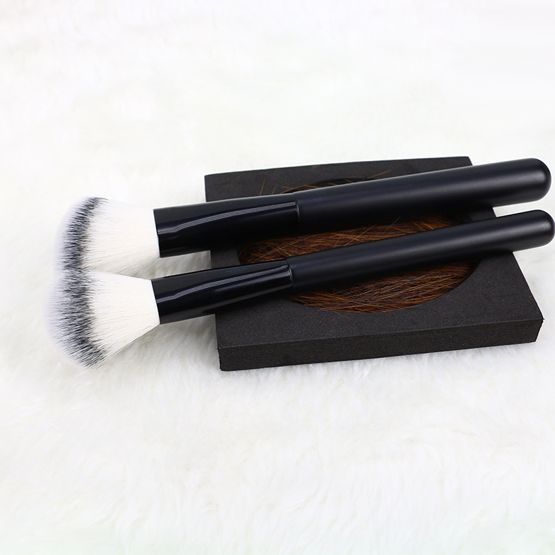 black wood handle makeup brush