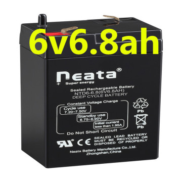 Neata Hot selling sealed Valve Regulated 6v 6.8ah 20hr rechargeable battery for scales