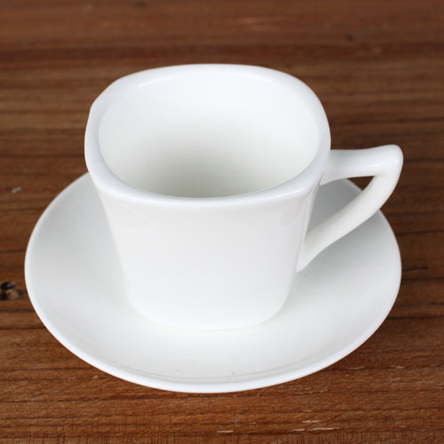 square 3 oz cup and saucer