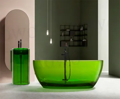 Modern Vichy Design Transparent Resin Bathtub