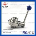 sanitary stainless steel threaded clamp butterfly valve