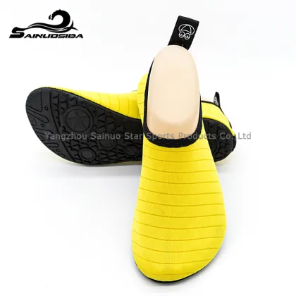 yellow neoprene waterproof diving shoes