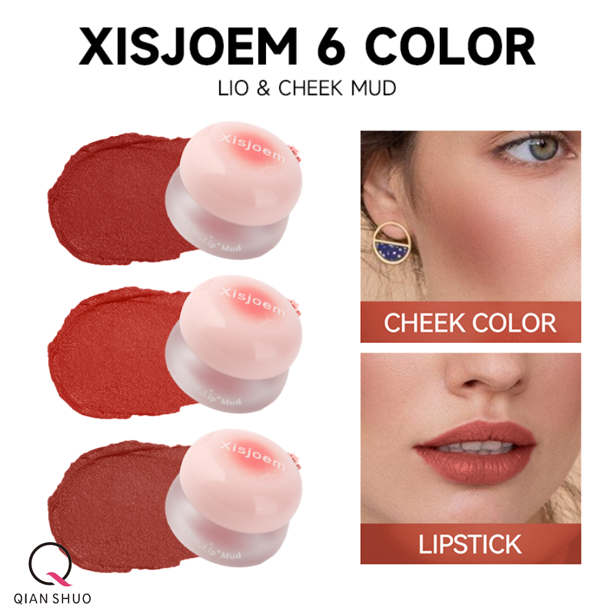 Tampilan Riasan Retro yang Kaya dengan Perona Bibir Lumpur