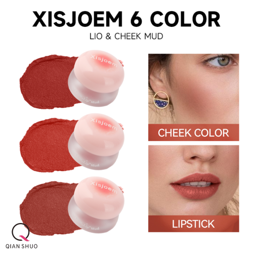 Tampilan Riasan Retro yang Kaya dengan Perona Bibir Lumpur