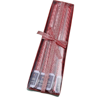 8Inch Red Color Spiral Candle with 4pcs package
