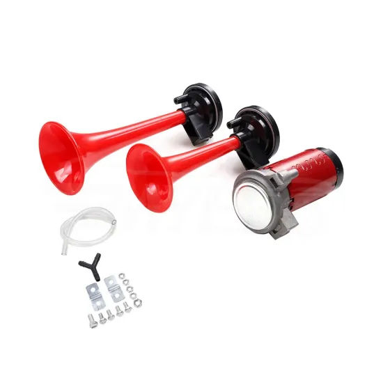 Universal Automotive Electric Compressor Twin Tone Air Horn for Car, Truck, Offroad - 600/775Hz, 117dB, 12V, 10A, ABS OEM/ODM