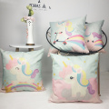 Set of Unicorn Throw Pillow Covers Pink Cute Animal Decorative Cushion Cover Pillow Case for Sofa Bedroom Car Couch 18 x 18 Inch