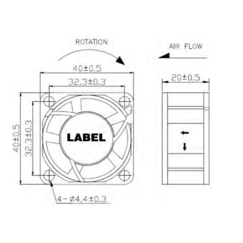 40x20 Explosion Proof DC Fan A6 Medizinische Ausrüstung