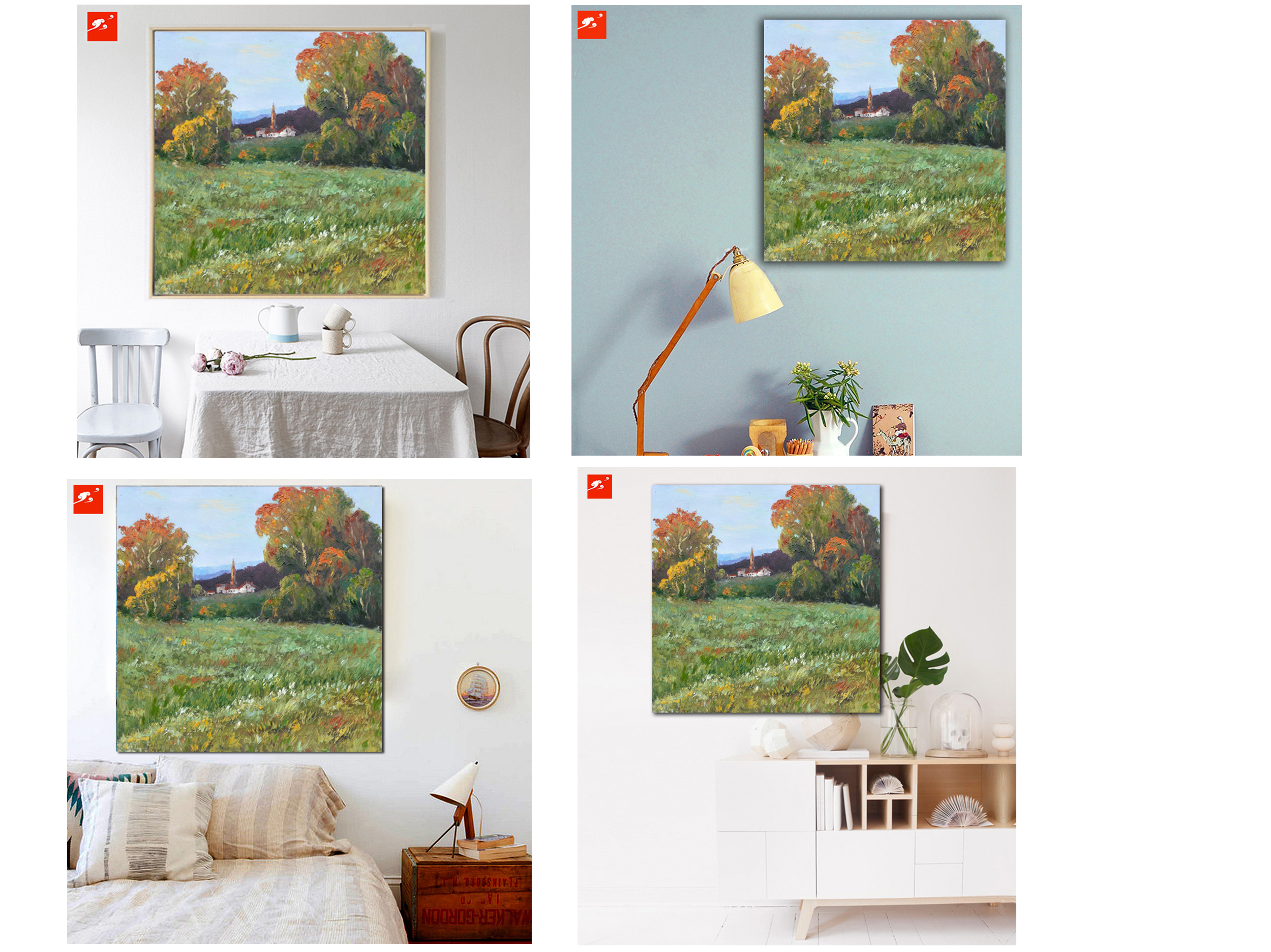 Modern countryside canvas print
