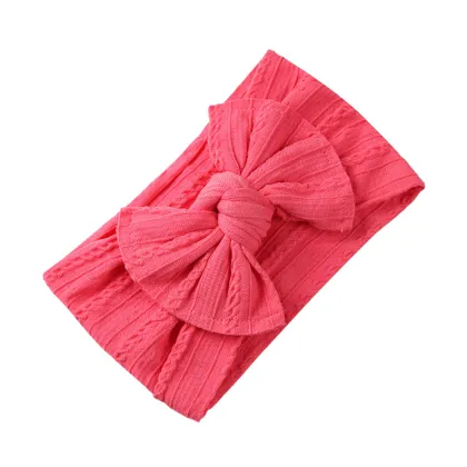 Baby Nylon Headband Elastic Jacquard Wide Edge Bow Headband