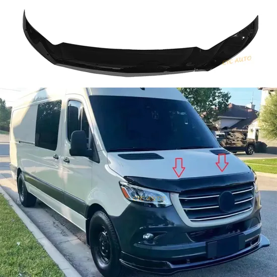 Gloss Black Bonnet Wind Deflector Protector for Mercedes Sprinter W907 MPV 2018-2021