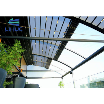 Motorized Retractable Pergola PVDF Coated Awning for Garden Shelter