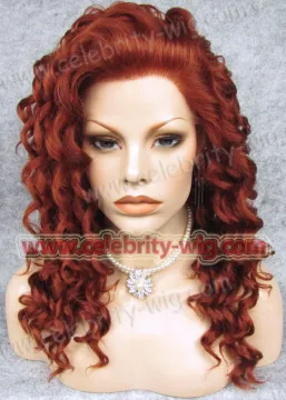 Red Medium Length Bounce Wavy Rihanna Synthetic Wig