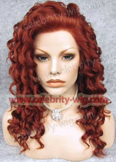 Red Medium Length Bounce Wavy Rihanna Synthetic Wig