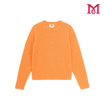 Orange Paper Knitted Women's Top with Elegant