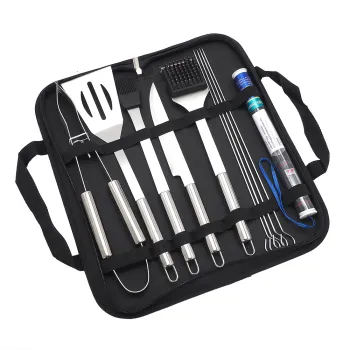 Stainless Steel Camping Tongs with Aluminum Case – BBQ Grill Accessory Set
