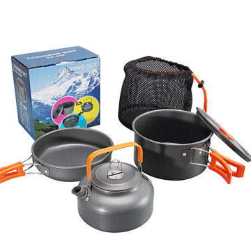 Aluminum Outdoor Cooking Kit: Portable Tableware, Pots, Bowls, Kettle, and More for Hiking, BBQ, Picnics, and Camping
