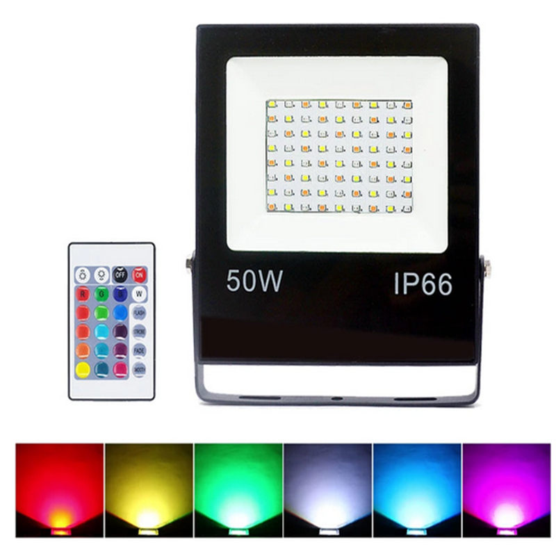 RGB LED Luz de inundación al aire libre 10W 30W 50W