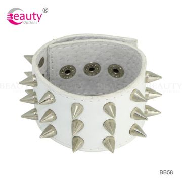 Personalized Pure White Fashion Bracelet with Rivets