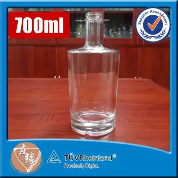 Boston round super flint glass 700ml glass bottle weight for whiskey