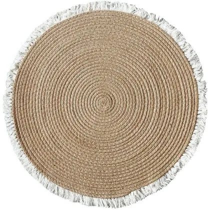 Round hemp jute home floor rug