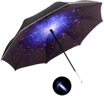 Custom 23" Beautiful Reverse Umbrella for Women with Light