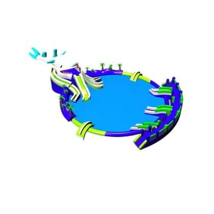 Shark Theme Inflatable Commercial Water Park: Outdoor Aquatic Games and Play Equipment for Kids