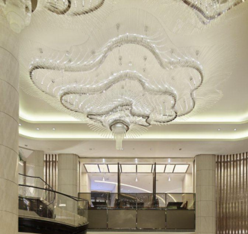 Multi-layer crystal chandelier for hotel foyer