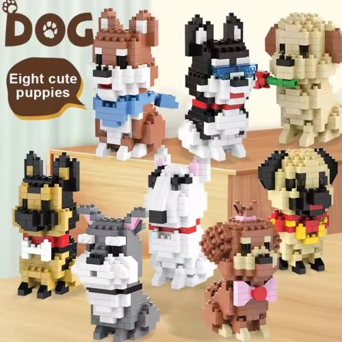 Pet Building Blocks Dog Series plastic toy