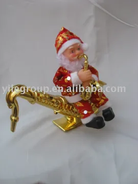 8&quot;santa sit on saxophone/santa toys/santa claus