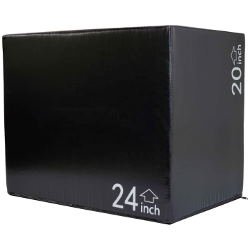 Professional Grade Durable Black Soft Foam Plyometric Jump Box for Athletic Training and Aerobics Exercise