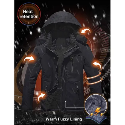 Waterproof Mens Black Ski Coat For Sale
