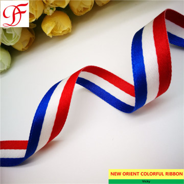 Factory Flag Ribbon Woven Double/Single Face Satin Grosgrain Gingham Sheer Organza Metallic Ribbon Gingham Cotton Hemp with Color Yarns