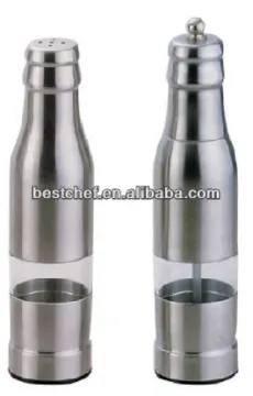 stainless steel Bottle shaped Pepper mill and Salt shaker