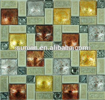 Square Shape and Ceramic Material glass mosaic tile