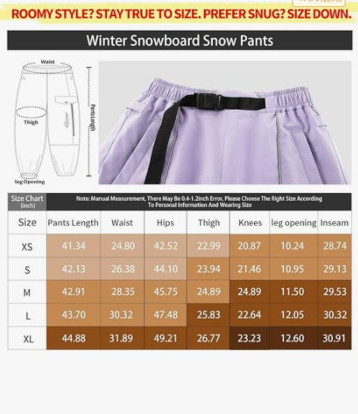 Ski Pants Snowboard Pants Insulated Baggy