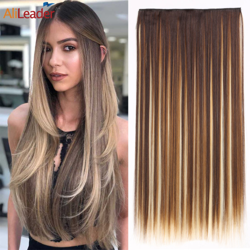 Alileader barato múltiple color resaltar fibra resistente al calor sintética 5 clips clips en extensión del cabello