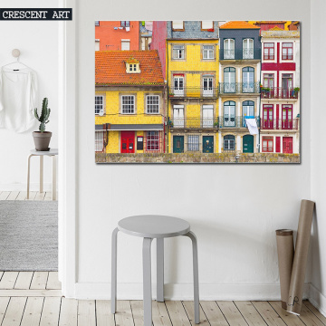 Realism colorful City House Canvas Print