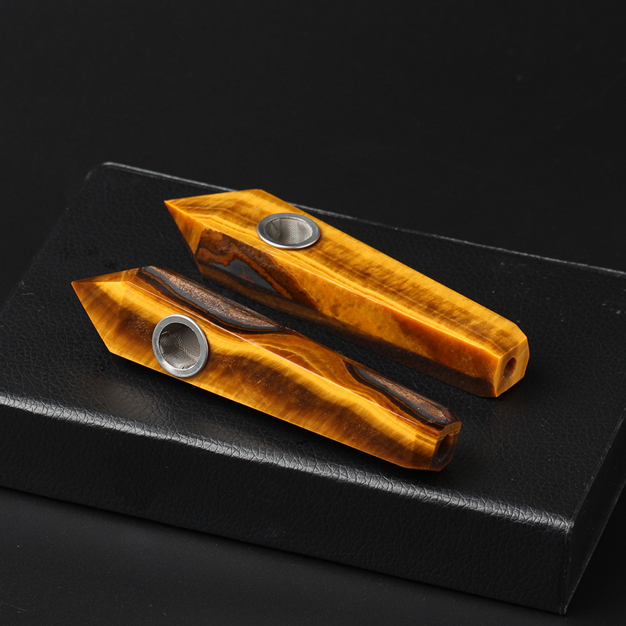 Natural Quartz Smoking Pipe Crystal Point Wand Healing Crystal GemstoneWith Metal Filter Wholesale Price 1PC