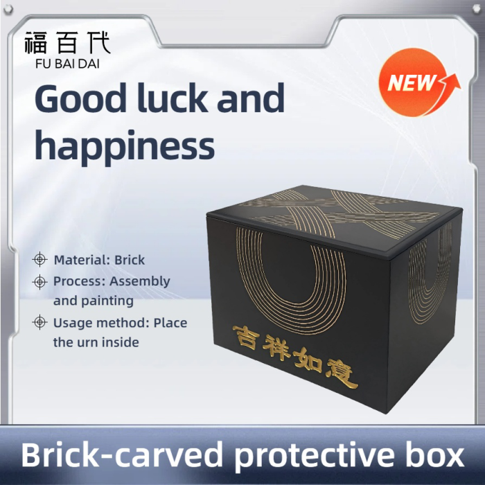 Boîte à urne porte-bonheur fabriquée à la main avec deux techniques de sculpture.