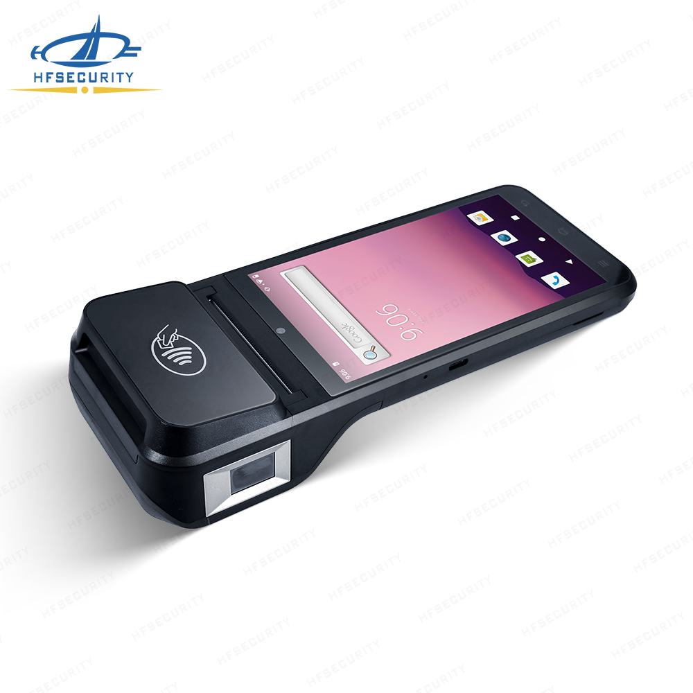 Android NFC ბარათის შტრიხკოდური Handheld POS პრინტერის მანქანა