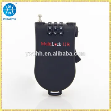 Retractale wire cable lock SKI lock