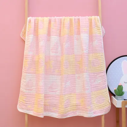 Cotton Muslin Wrapped Towel Soft Gauze Quilt Baby Bath Towel