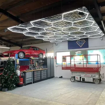 2022 Hot Sale Hexagon LED Car Wash Lights for Garage Auto Repair and Workshop Lighting
